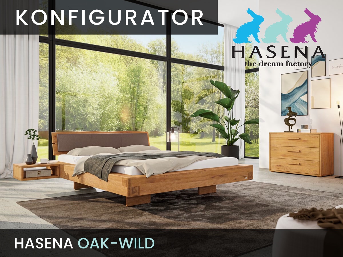 Konfigurator: Oak-Wild Massivholzbett