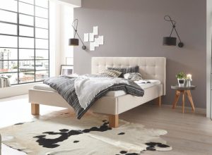 Dream-Line Pronto Polsterbett Noemi 20 in 327-Pepe beige und 80-Kernbuche natur