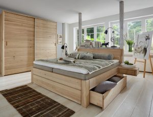 Easy Sleep II_Massivholzbett mit Schubladen