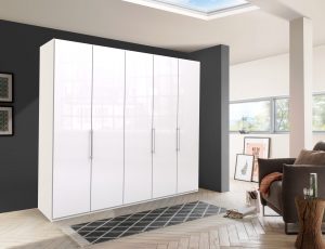Schrank Loft_250 cm_Weiss_Front Glas Weiss_310627