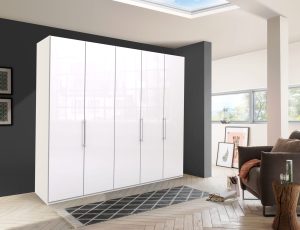 Schrank Loft_250 cm_Weiss_Front Glas Weiss_310627